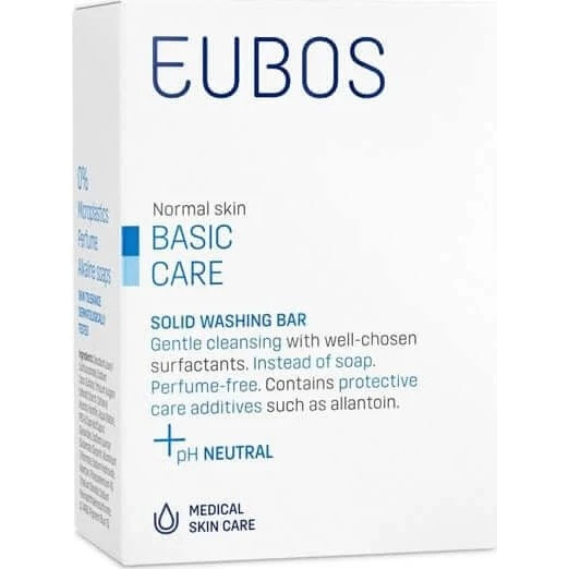 Eubos Barre de Lavage Solide Bleu sans Savon - 125g