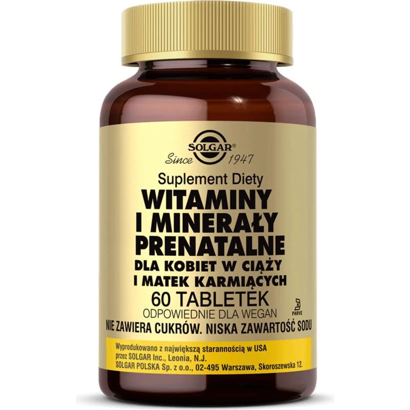 Solgar Vitamines et Minéraux Prénatals, 60 comprimés