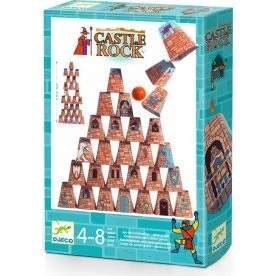 Djeco Castle Rock – Jeu 2-en-1 Construction & Chamboule-tout