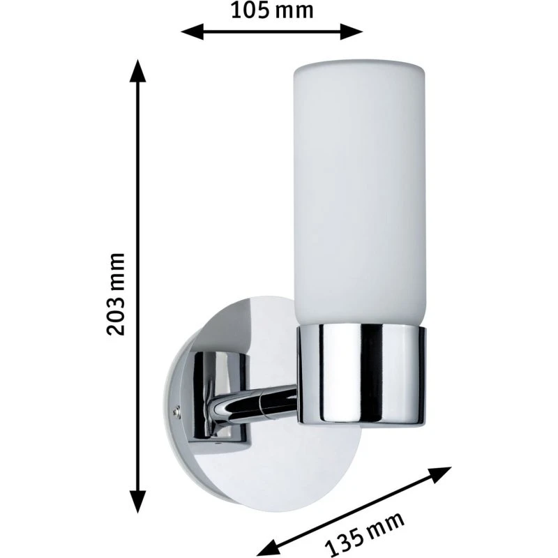 Paulmann Eleon Applique Murale IP44 Chrome et Opale