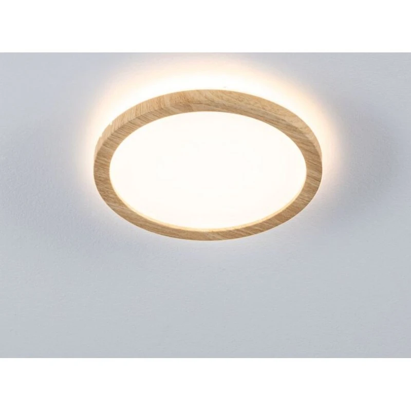 Paulmann Atria Shine Panneau LED Ø 19 cm, Finition Bois, IP44, 3000K