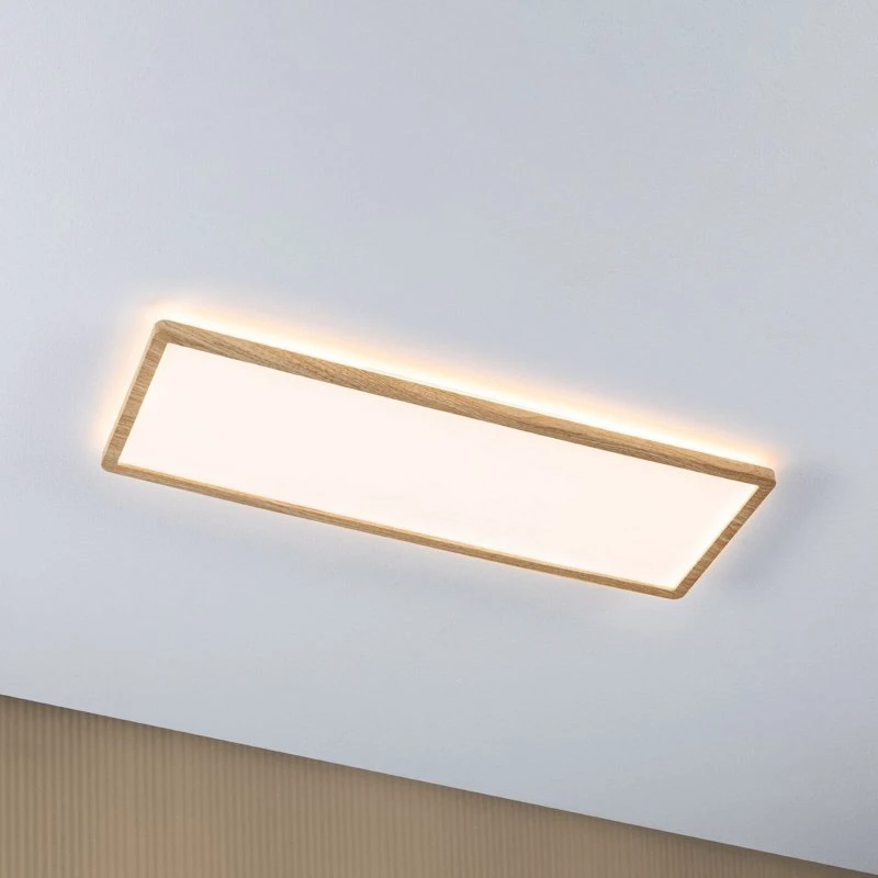 Paulmann Atria Shine Panneau LED 58 cm, Finition Bois, IP44, 3000K