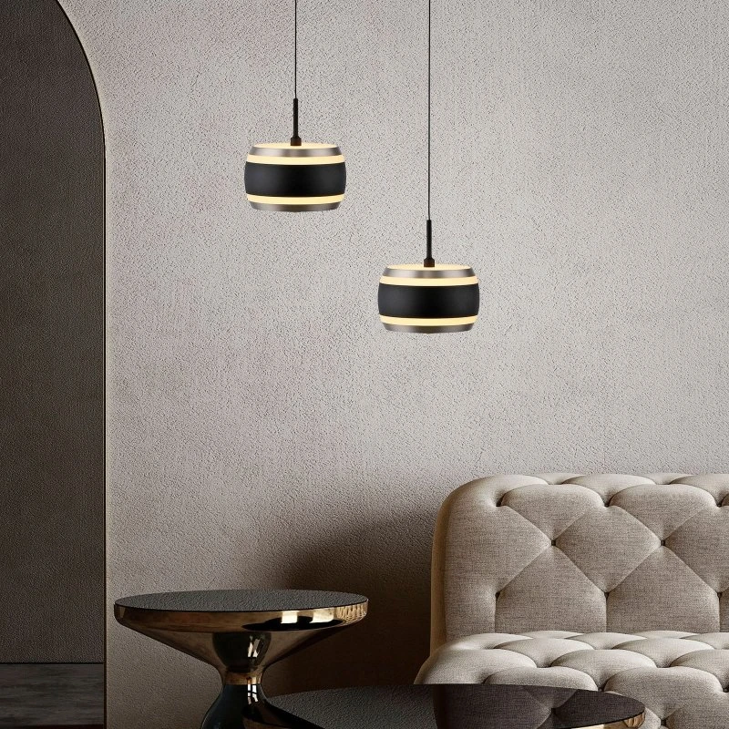 Suspension LED Falling Rings PURE - Noire, Ø 13 cm, CCT
