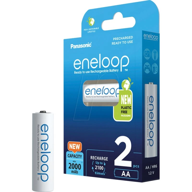 Panasonic Eneloop BK-3MCDE/2BE AA 2000 mAh préchargé
