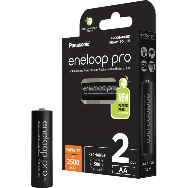 Panasonic Eneloop Pro AA 2500 mAh, 2 pièces