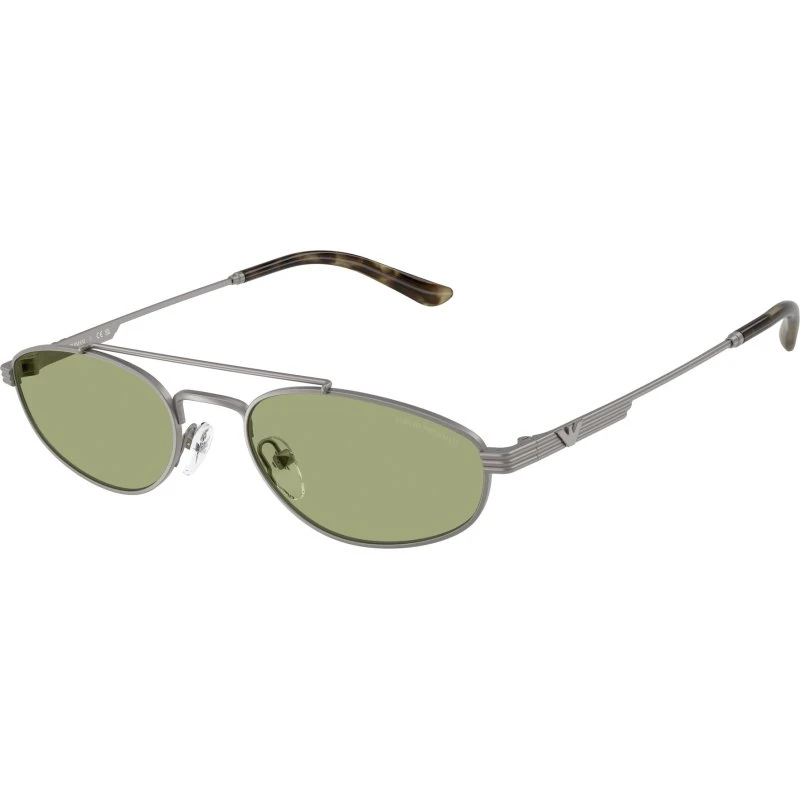 Emporio Armani EA2157 Lunettes de Soleil Aviateur Métal Gris et Vert