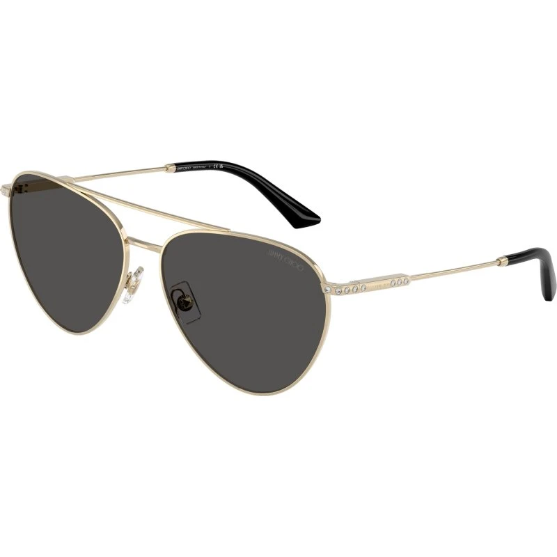 Jimmy Choo JC4002B Lunettes de Soleil Aviateur Or et Gris
