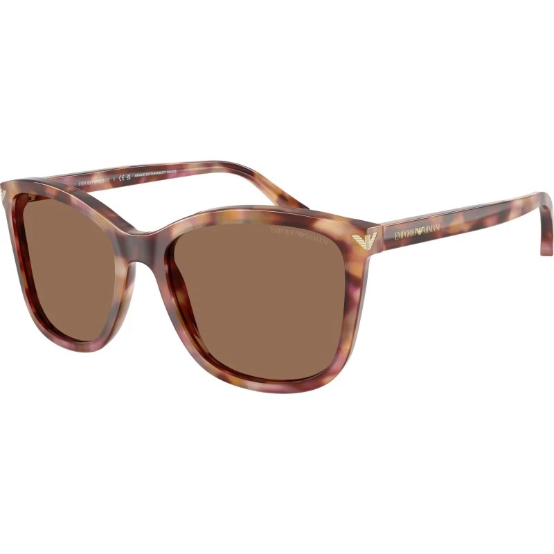 Emporio Armani EA4060 Lunettes de soleil Carrées Rouge Marron Femme
