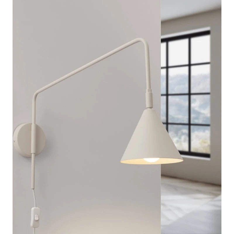 SOLLUX LIGHTING Applique murale LYS, beige, Ø 14 cm, métal, E14