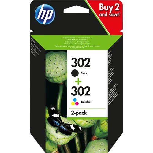 HP 302 Noir/Tri-Couleurs Pack de 2 Cartouches