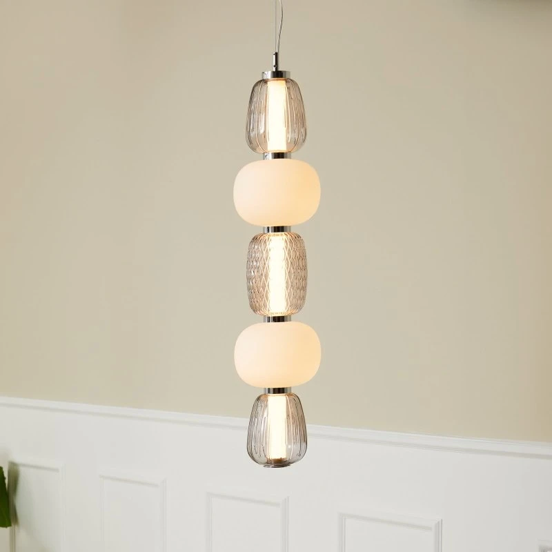 Loom Design Suspension Pearl 5 - Gris, Opale et Chrome