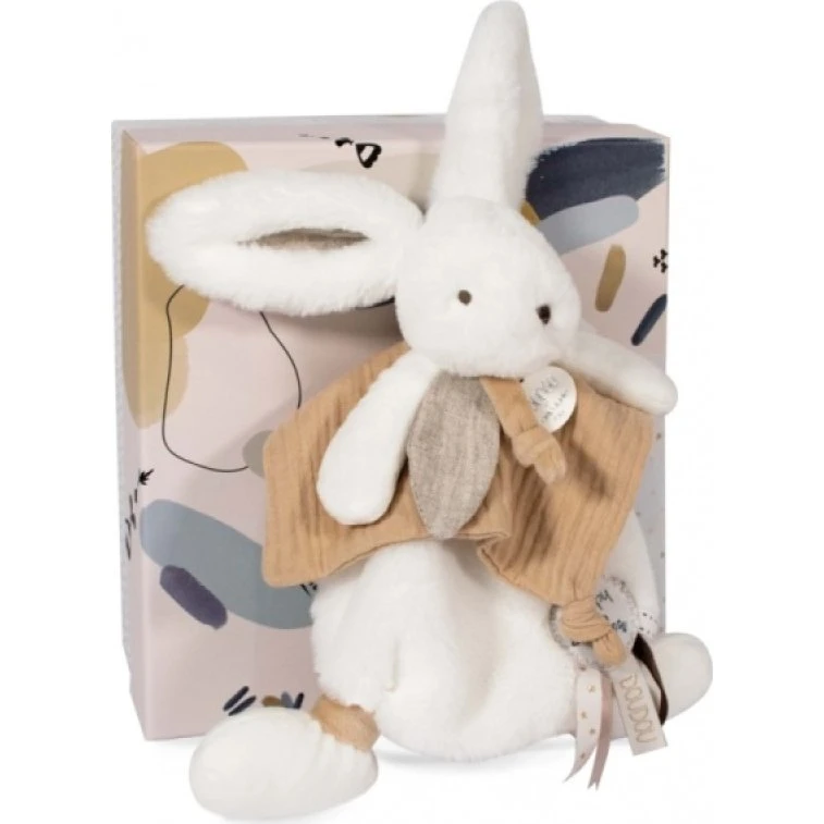 Doudou et Compagnie Lapin Happy Wild Pompon Naturel