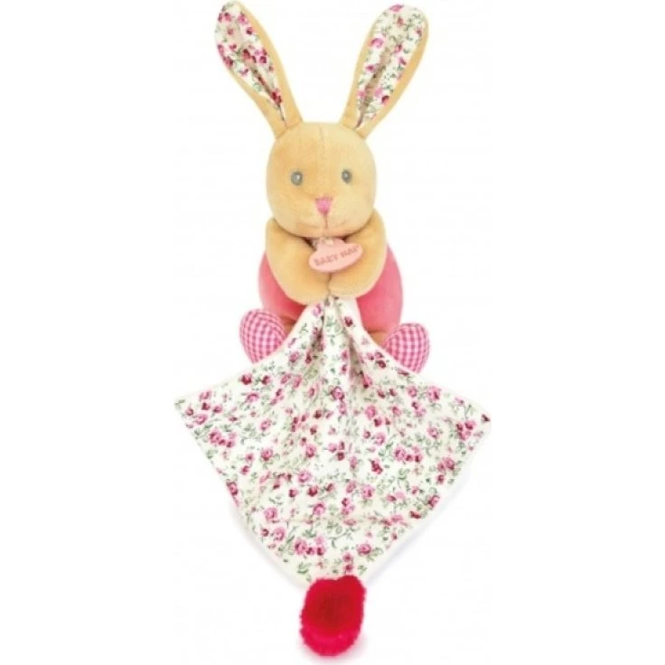 Poupi Doudou Lapin Rose - Peluche Douce pour Bébé