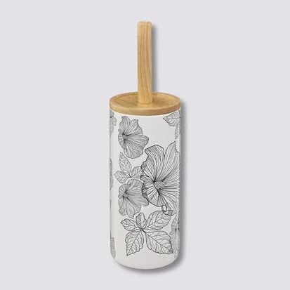 BlackFlora Brosse WC Grès Noir et Blanc