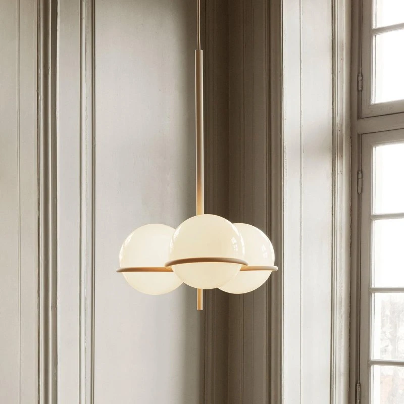 Ferm Living Era Suspension Cachemire - Lustre Art Déco en Verre et Fer