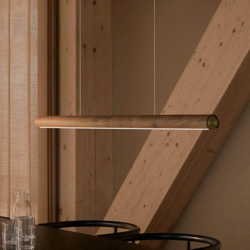 Nordlux Suspension LED Akeno - Bois et Laiton - Intensité Variable