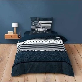 STATES Housse de couette 140x200 + 1 taie 100% coton