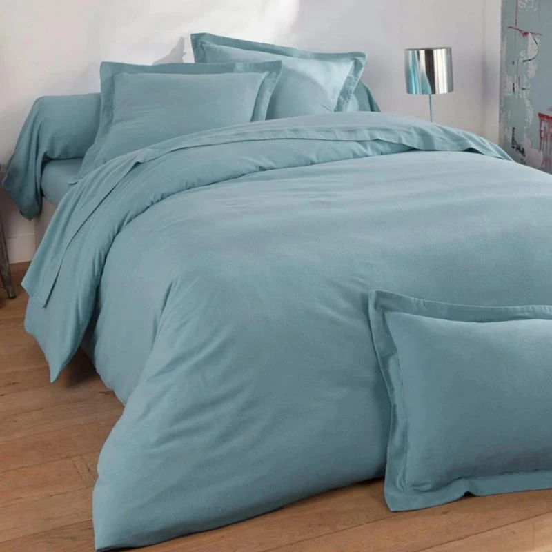 Becquet LAUREAT Housse de couette flanelle bleu glacier 165 g/m²