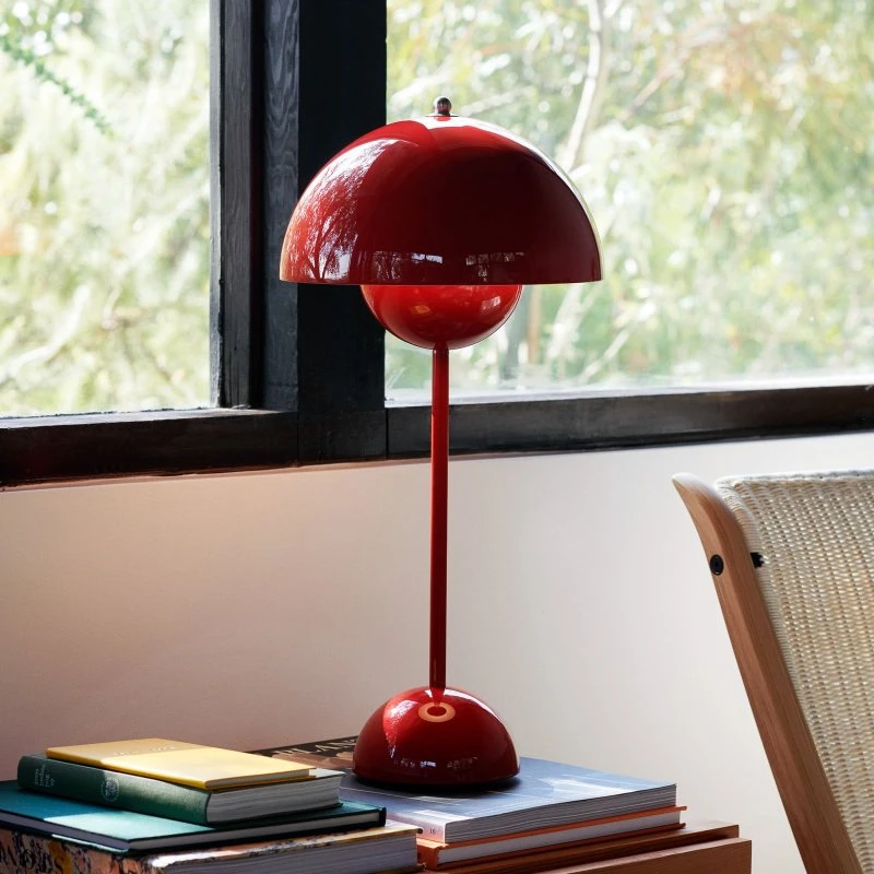 &Tradition Lampe à poser Flowerpot VP3 Rouge Vermillon - 50 cm