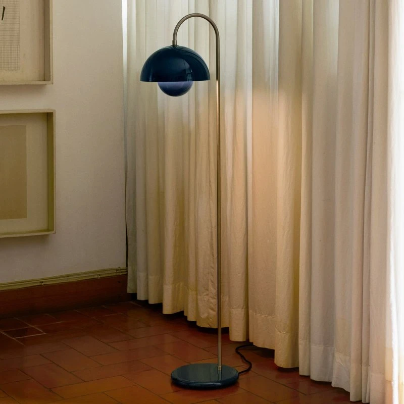 &Tradition Lampadaire Flowerpot VP12 Bleu Acier