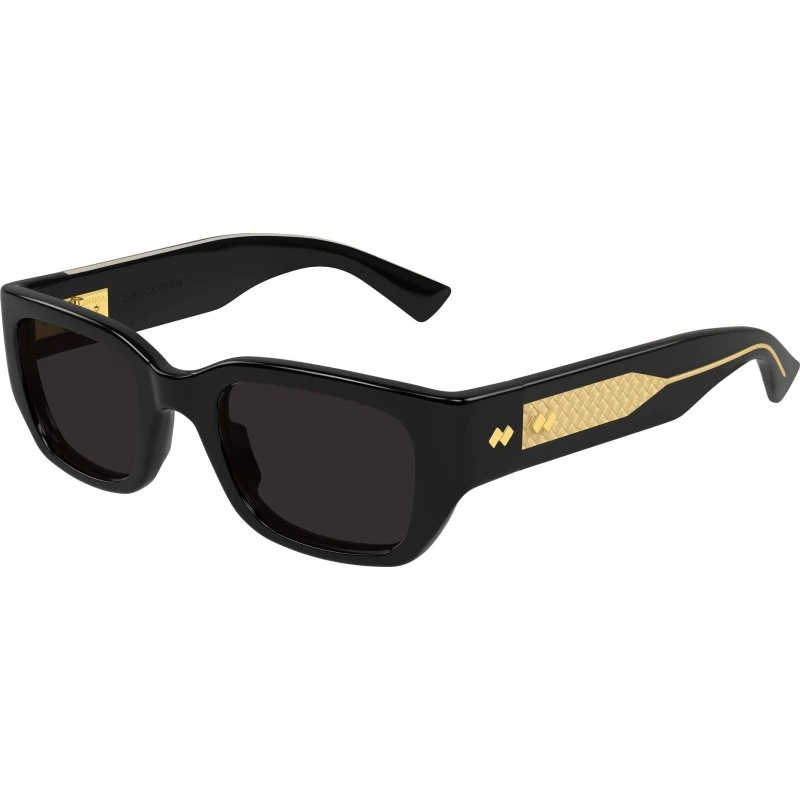 Bottega Veneta BV1400S Lunettes de soleil Carrées en Acétate Noir