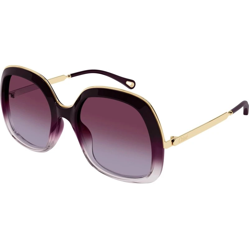 Chloé CH0327S Lunettes de Soleil Carrées Bordeaux