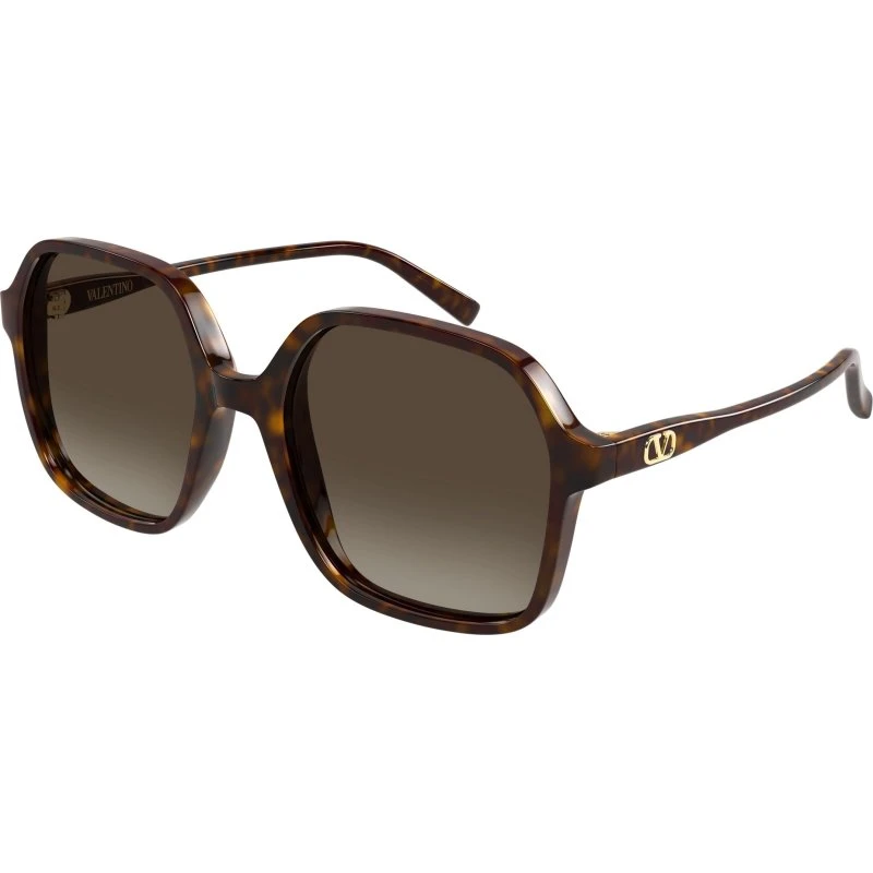 Valentino VG0018S Lunettes de Soleil Carrées en Acétate Marron