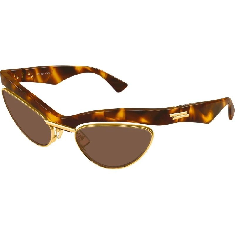 Bottega Veneta BV1480S-004 Lunettes de Soleil Cat Eye Havana
