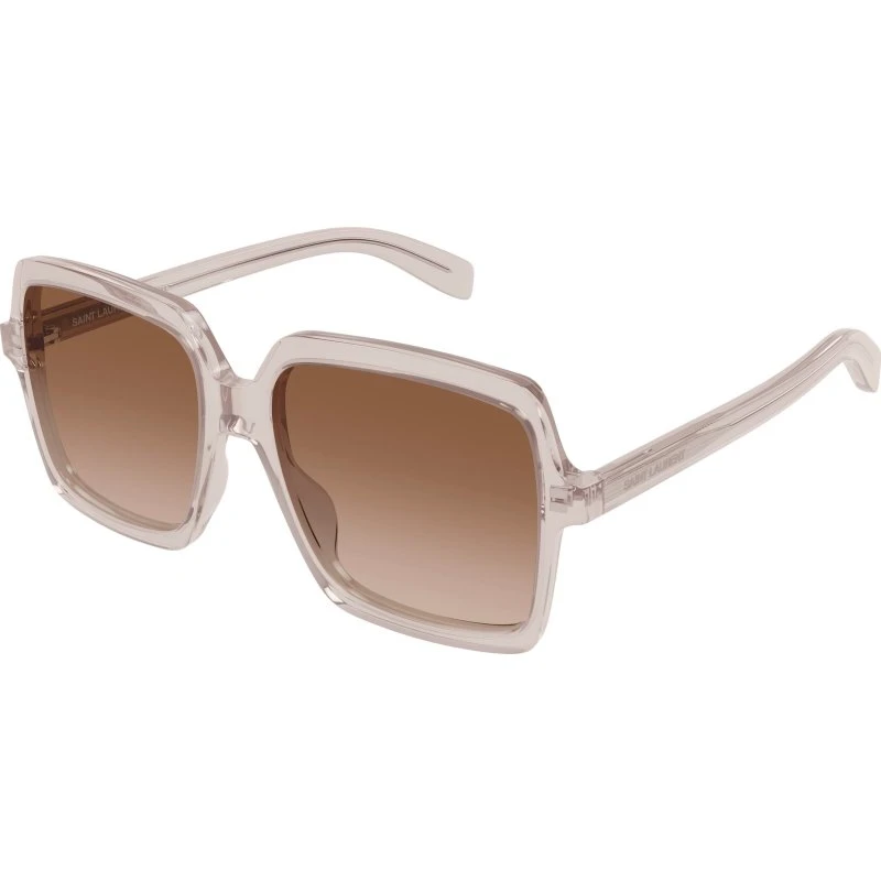 Saint Laurent SL 174 006 Lunettes de Soleil Carrées Rose et Marron