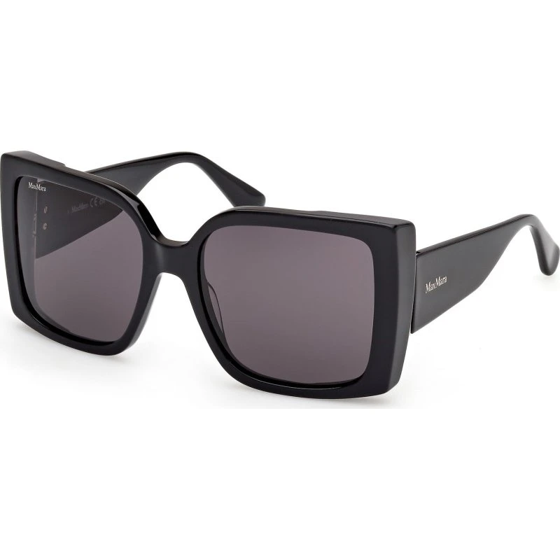 Max Mara MM0131 HINGE Lunettes de Soleil Carrées Acétate Noir