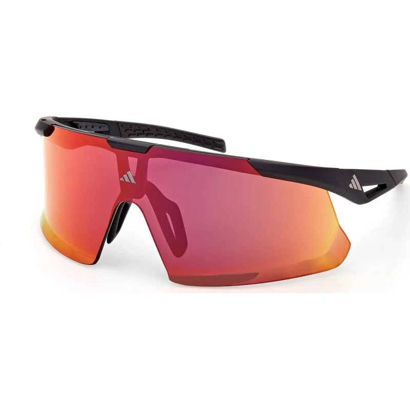 Lunettes adidas Sport SP0106 Noires avec Verres Miroir Rouges