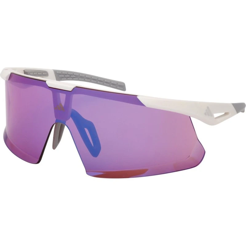 Adidas Sport SP0106 Lunettes de Soleil Blanches Verres Miroir Lilas