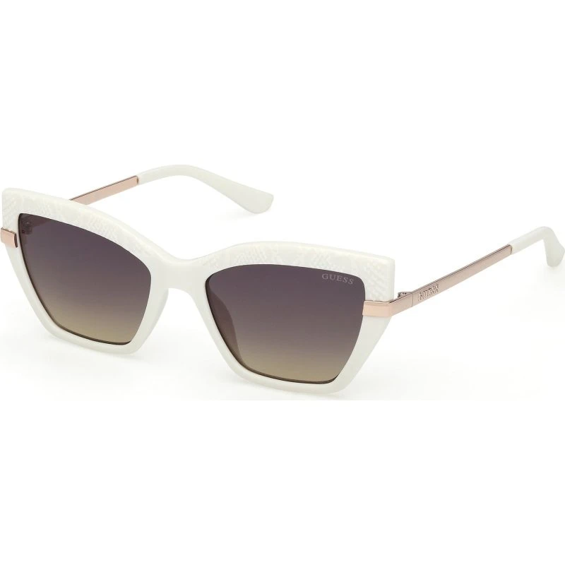 Guess GU00216 21B Lunettes de soleil Carrées Ivoire et Marron