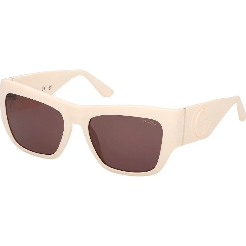 Guess GU00252 25Y Lunettes de Soleil Carrées Ivoire et Violet