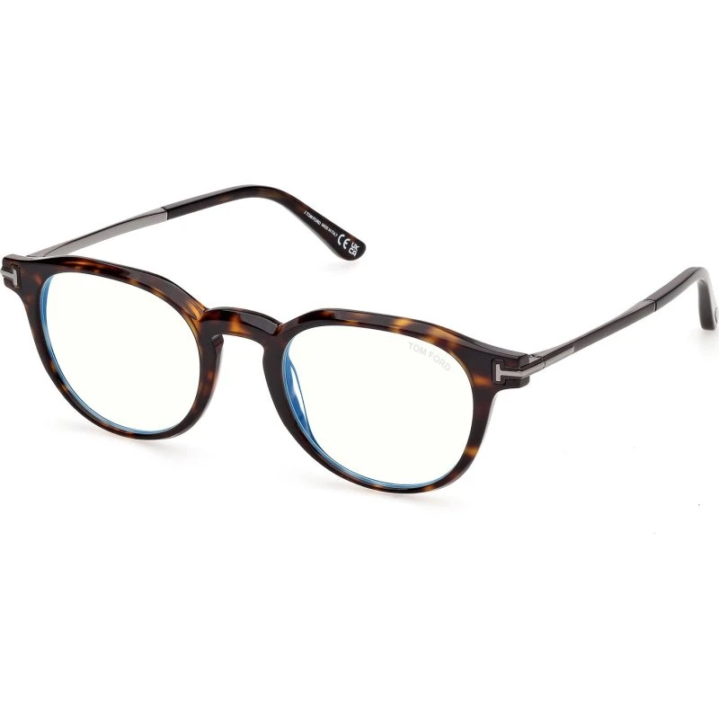 TOM FORD Homme FT6125-B 052 Lunettes Optiques Rondes en Acétate Havane