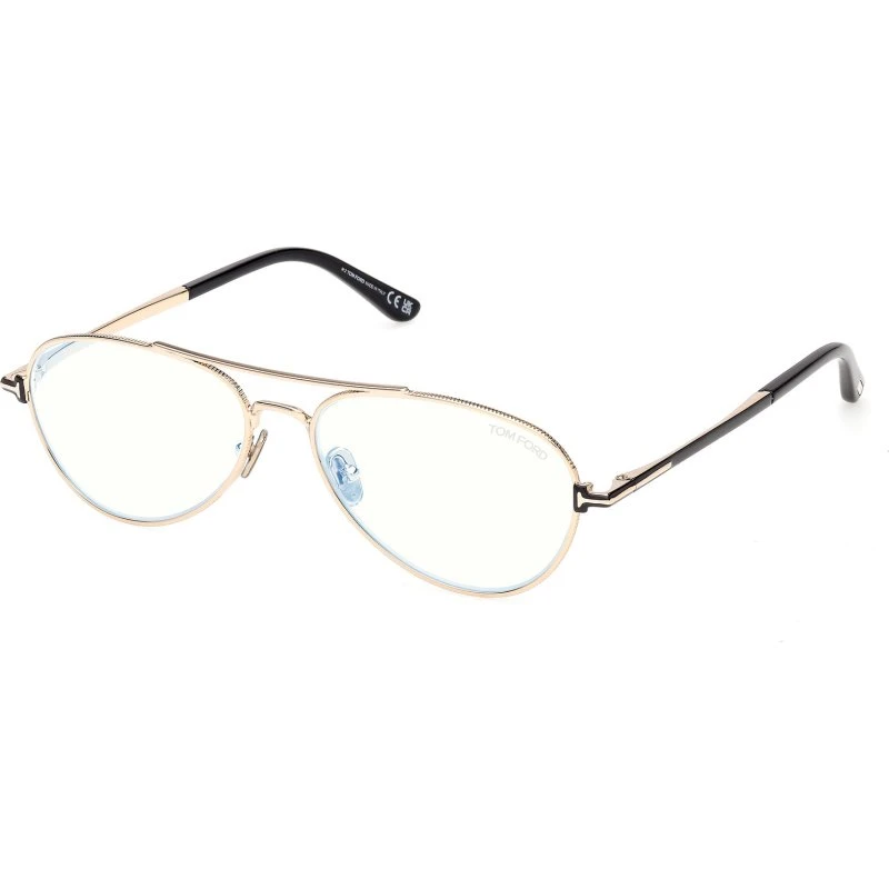 Tom Ford Homme FT6128-B 028 - Montures Optiques Pilote en Métal Or
