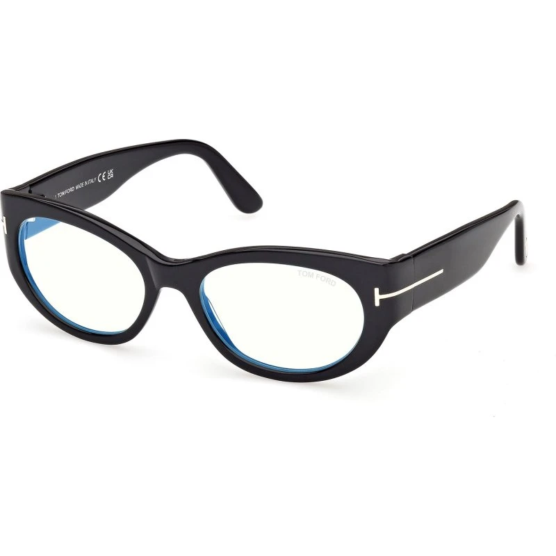 Tom Ford FT6133B-001 : Lunettes de vue rondes en acétate noir pour femme