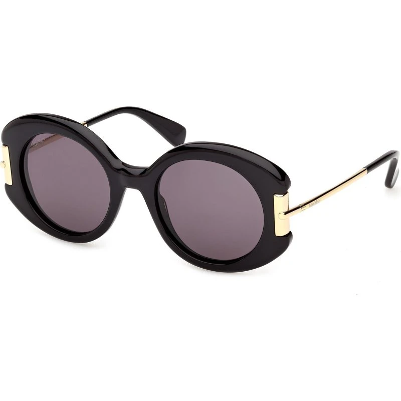 Max Mara MM0188 Lunettes de soleil rondes en acétate noir