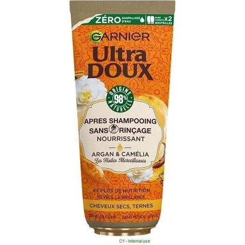 Garnier Ultra Doux Après-Shampooing Sans Rinçage Huiles d'Argan et Camélia
