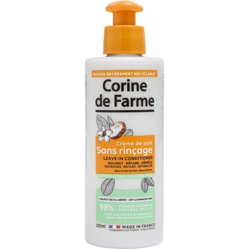 Corine de Farme Lait sans rinçage au beurre de karité 200 ml