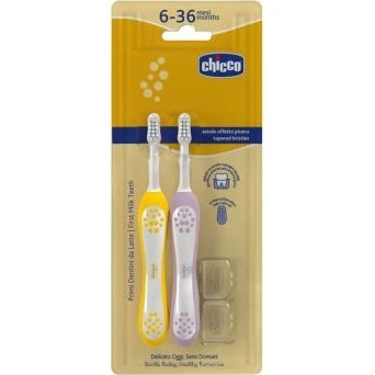 Chicco Ensemble Brosses à Dents Lilas-Moutarde 6-36 mois