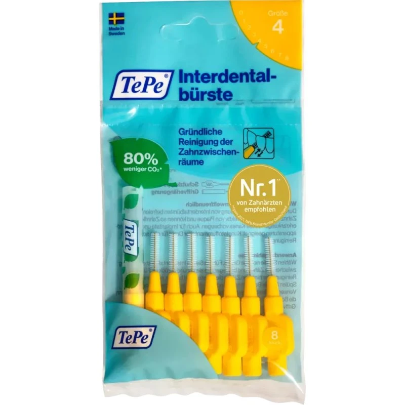 TePe Brossettes Interdentaires Jaune ISO 4 (0,7 mm) - 8 pièces