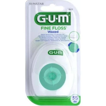 GUM Fine Floss Fil Dentaire Ciré Fin 55 m