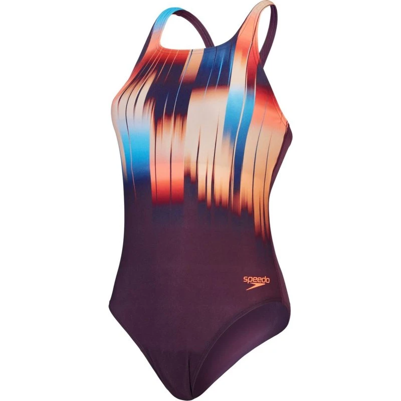 Speedo Women's Digital Printed Medalist One Piece Swimsuit Violet