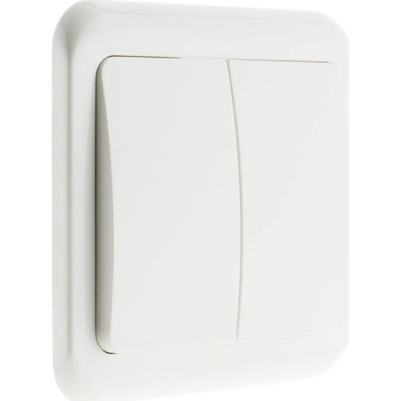 Antaria Interrupteur Double Encastré Blanc