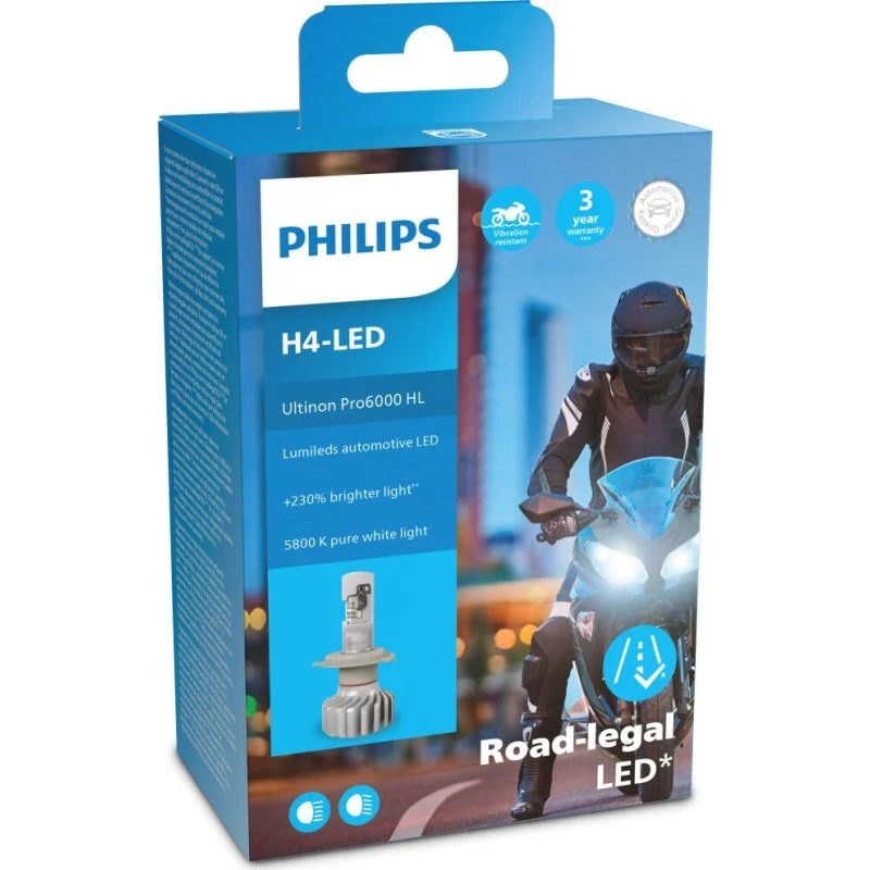 Philips H4 Ultinon Pro6000 LED Moto Straßenzulassung