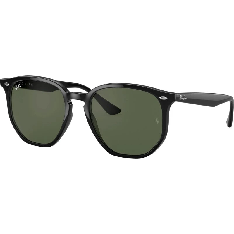 Ray-Ban RB4306-601/71 Lunettes de Soleil Rondes Noires Verres Verts