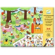 Djeco C'est la Fête - Jeu de Décalcomanies