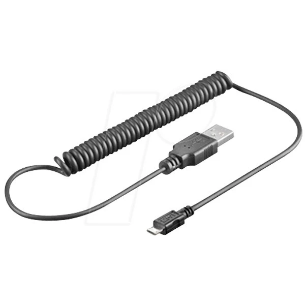Goobay 62334 Câble USB Micro-USB Spirale 1,0 m Noir