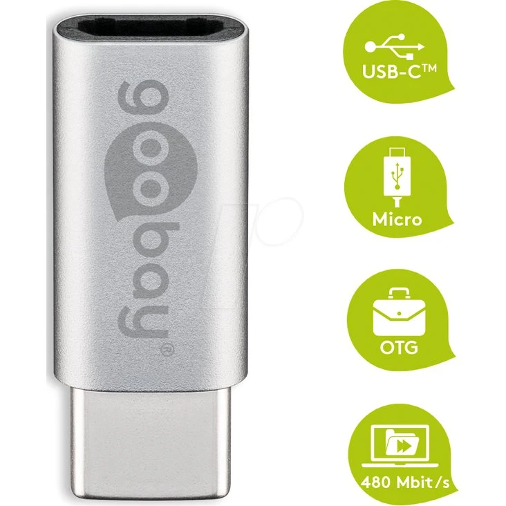 GOOBAY USBC/B-ADAP-SV Adaptateur USB C vers micro USB 2.0